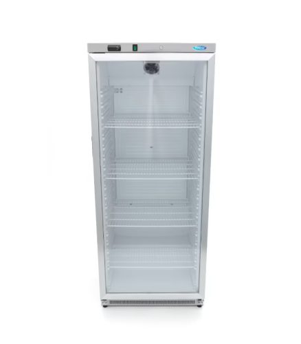 Hűtőszekrény - 600L - Rozsdamentes Acél - Üvegajtóval