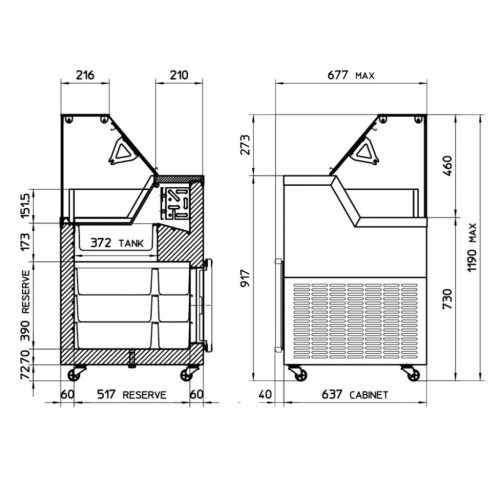 Fagylaltpult, 6 tégelyes TEFCOLD 