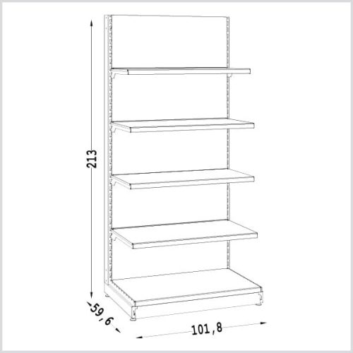 Bolti polc - polcrendszer 210 cm