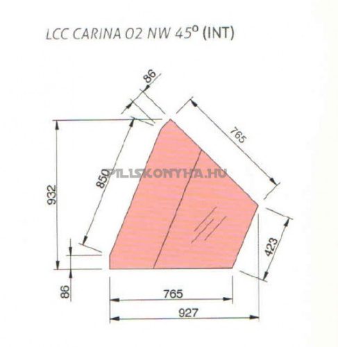 BKC Carina 02 INT45 CT - Pénztárpult (45°)