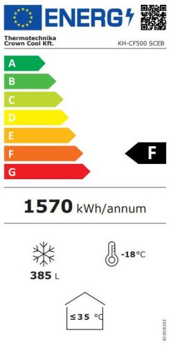 KH-CF500 SCEB (UDD 500 SCEB) | Mélyhűtőláda ferde, csúszó domború üvegtetővel