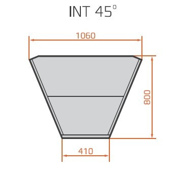 LNC Carina 03 INT45 N - Semleges belső sarokpult